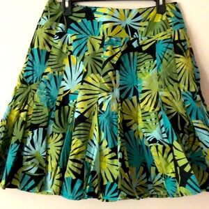 Women’s APT 9 tropical printed skirt fully lined pleated cotton Sz 8 full